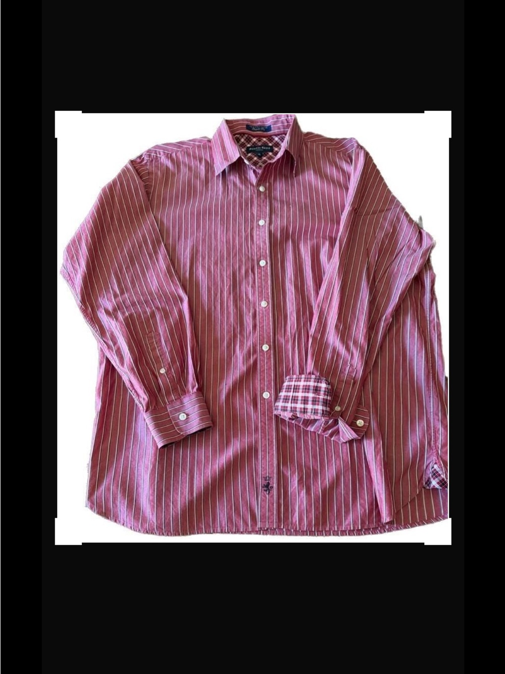 Austin Reed Rose Pink and White Striped Dress Shirt